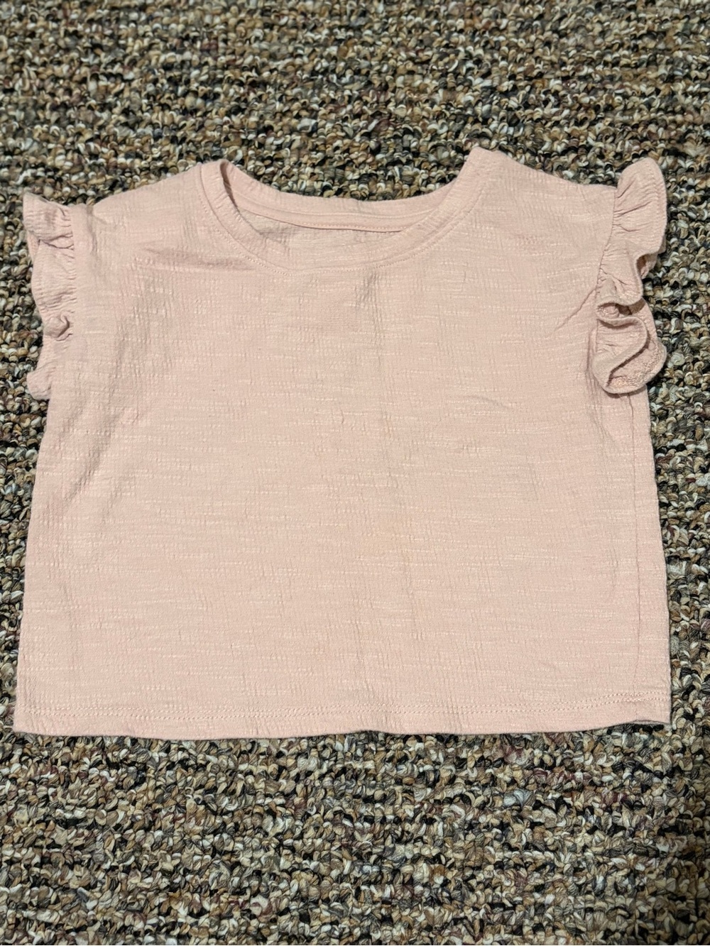 Cat & Jack Light Pink Ruffle Sleeve Tee